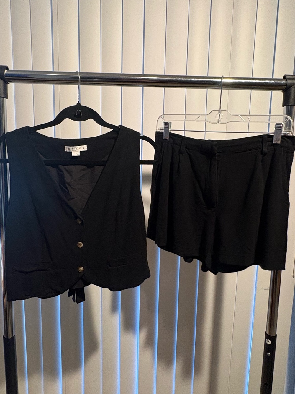 HYFVE Black Two-Piece Vest & Short Set